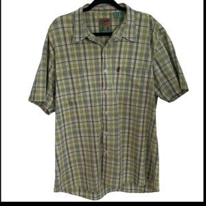 Pineapple Connection Green Plaid Short Sleeve Button up | Size XL